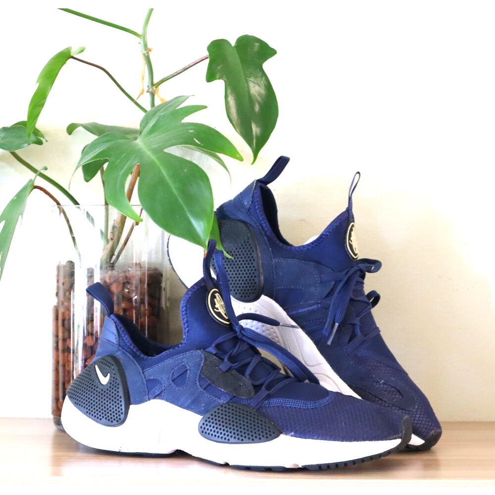 Men's Nike Air Huarache EDGE TXT Midnight Navy Sneakers Size 10 - A01697-400